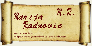 Marija Radnović vizit kartica
